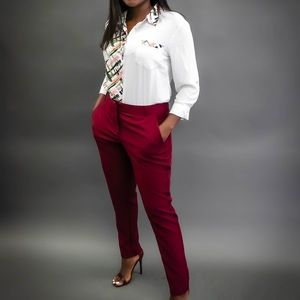 White 3/4 sleeve blouse with stripy pattern!!